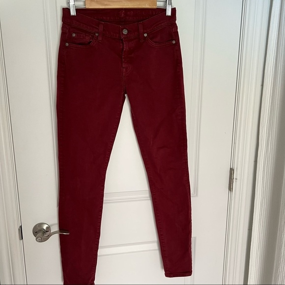 7 For  All Mankind The Skinny Jeans, Cranberry size 28 - Picture 6 of 13